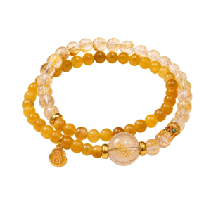 golden yellow layered bead bracelet