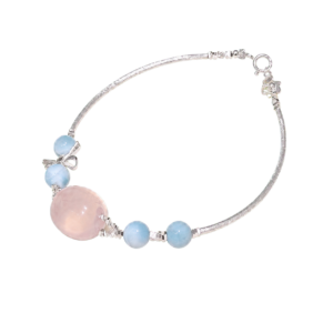 pink blue silver bracelet