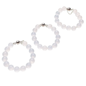 milky white bead bracelet set