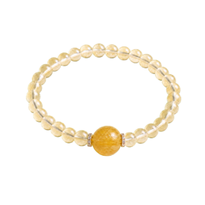 lemon yellow focal bead bracelet