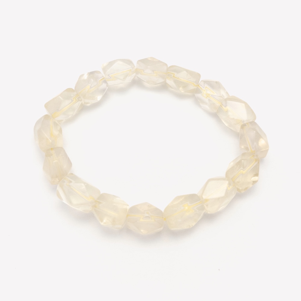 Lemon-gold citrine bracelet with freeform nugget beads