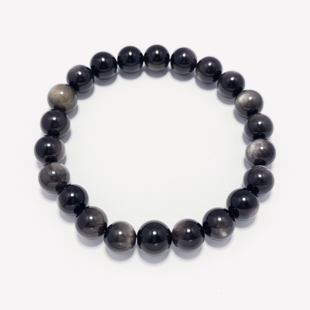 Gold Sheen Obsidian Bracelet Gold sheen obsidian bracelet with polished black beads