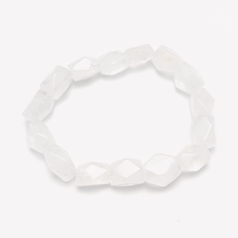Clear quartz bracelet with freeform nugget beads